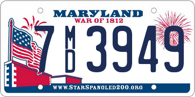 MD license plate 7MD3949
