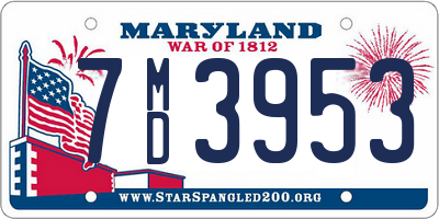 MD license plate 7MD3953