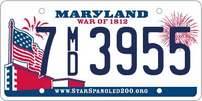 MD license plate 7MD3955