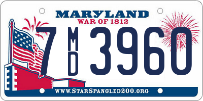 MD license plate 7MD3960