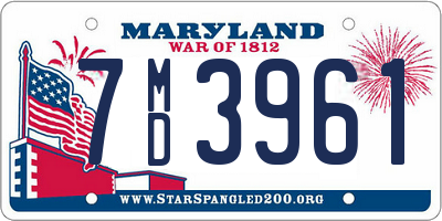 MD license plate 7MD3961