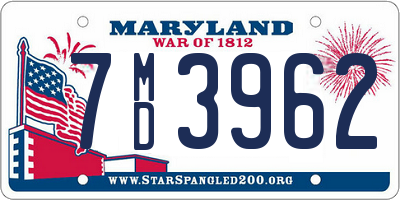 MD license plate 7MD3962