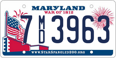 MD license plate 7MD3963