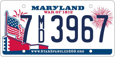 MD license plate 7MD3967