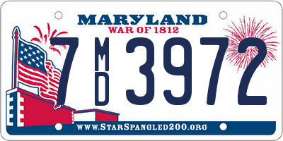 MD license plate 7MD3972