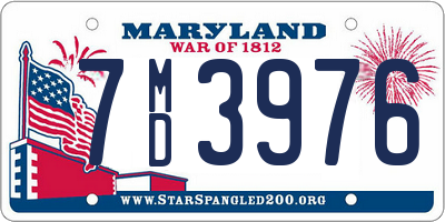 MD license plate 7MD3976