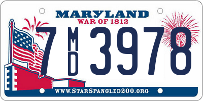 MD license plate 7MD3978