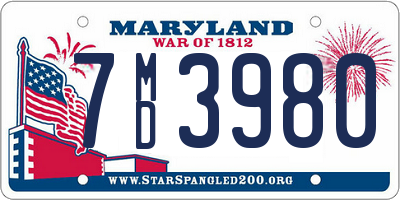 MD license plate 7MD3980