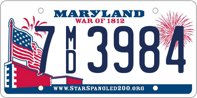 MD license plate 7MD3984