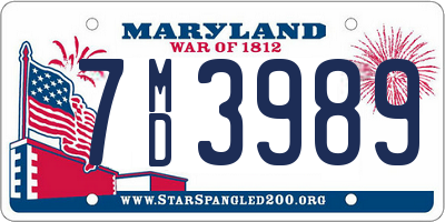 MD license plate 7MD3989