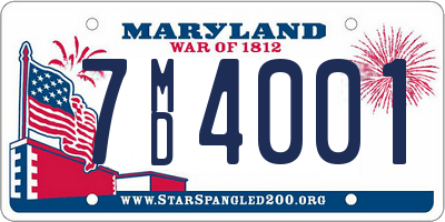 MD license plate 7MD4001