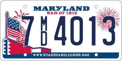 MD license plate 7MD4013