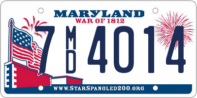 MD license plate 7MD4014