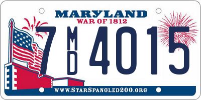 MD license plate 7MD4015