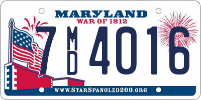 MD license plate 7MD4016