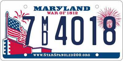 MD license plate 7MD4018