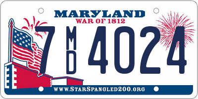 MD license plate 7MD4024