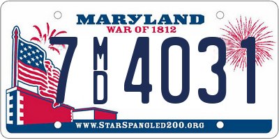 MD license plate 7MD4031