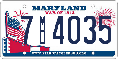 MD license plate 7MD4035