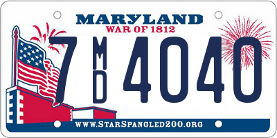 MD license plate 7MD4040