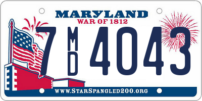 MD license plate 7MD4043