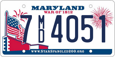 MD license plate 7MD4051