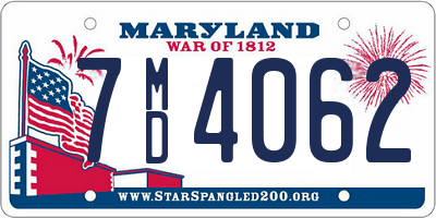 MD license plate 7MD4062