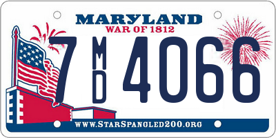 MD license plate 7MD4066