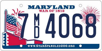 MD license plate 7MD4068