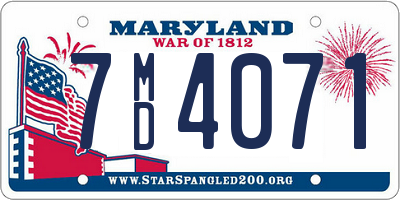 MD license plate 7MD4071