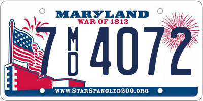 MD license plate 7MD4072