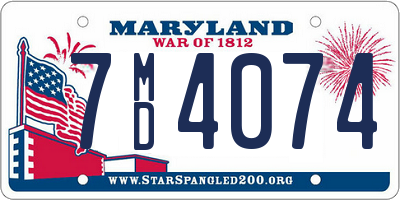 MD license plate 7MD4074
