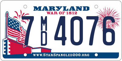 MD license plate 7MD4076