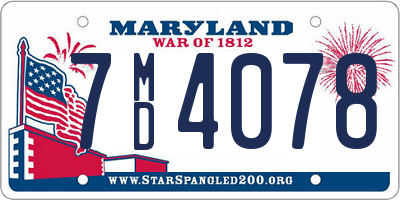 MD license plate 7MD4078