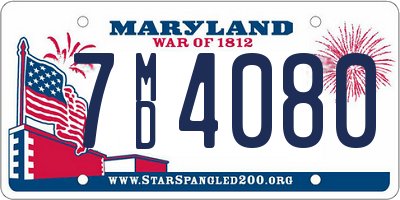 MD license plate 7MD4080