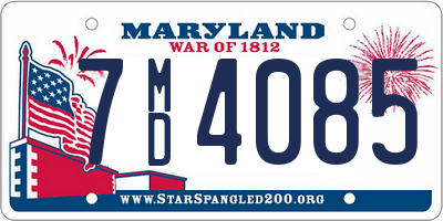 MD license plate 7MD4085