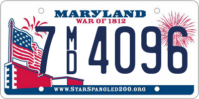 MD license plate 7MD4096