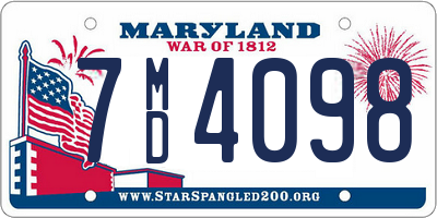 MD license plate 7MD4098