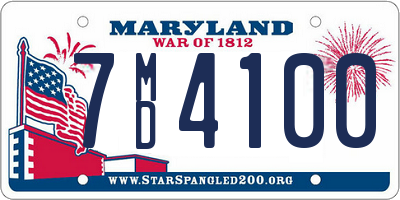 MD license plate 7MD4100