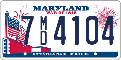 MD license plate 7MD4104
