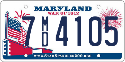 MD license plate 7MD4105