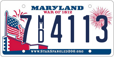 MD license plate 7MD4113