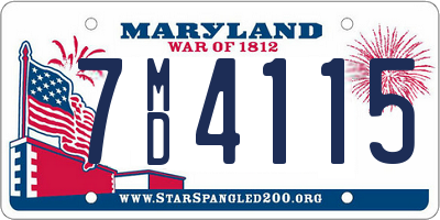 MD license plate 7MD4115