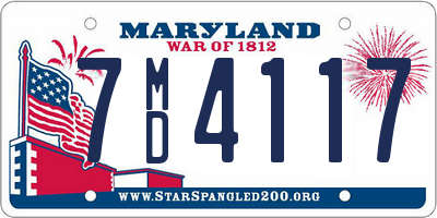 MD license plate 7MD4117