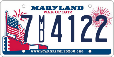 MD license plate 7MD4122