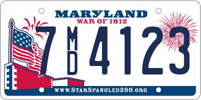 MD license plate 7MD4123