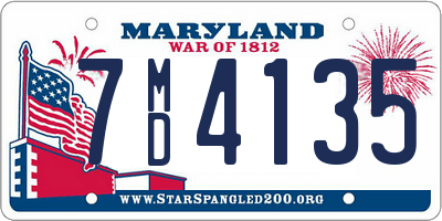 MD license plate 7MD4135