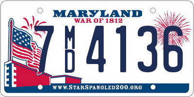 MD license plate 7MD4136