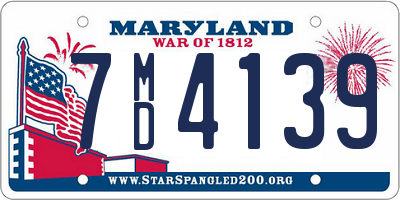 MD license plate 7MD4139