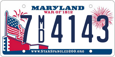 MD license plate 7MD4143